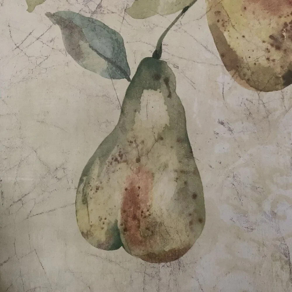 Vintage Wallpaper With Peaches Plumbs Grapes Pears Fruit 56.37 sq. ft.